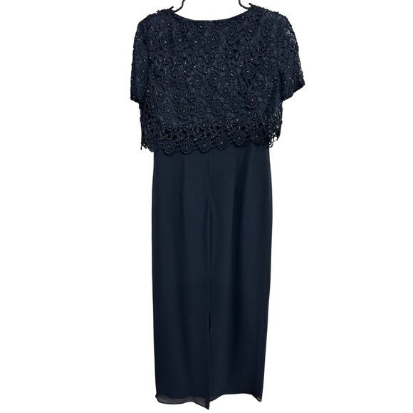 After Dark Womens Black Lace Overlay Short Sleeve Whimsygoth Dress Size 12 - Picture 2 of 12